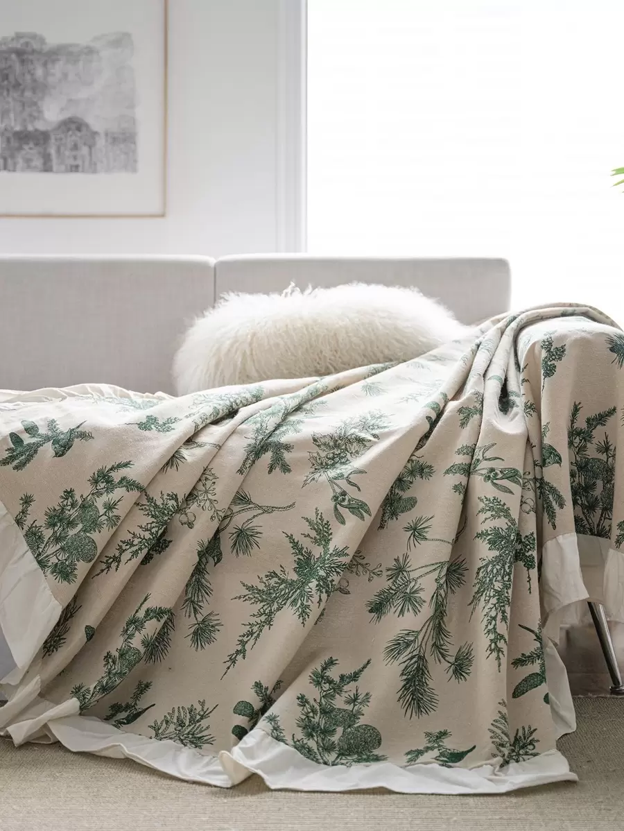 1pc Plant Pattern Sofa Towel - Multicolor - View 1