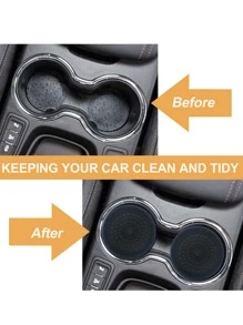 2pcs Flower Pattern Car Coaster - Black - View 4