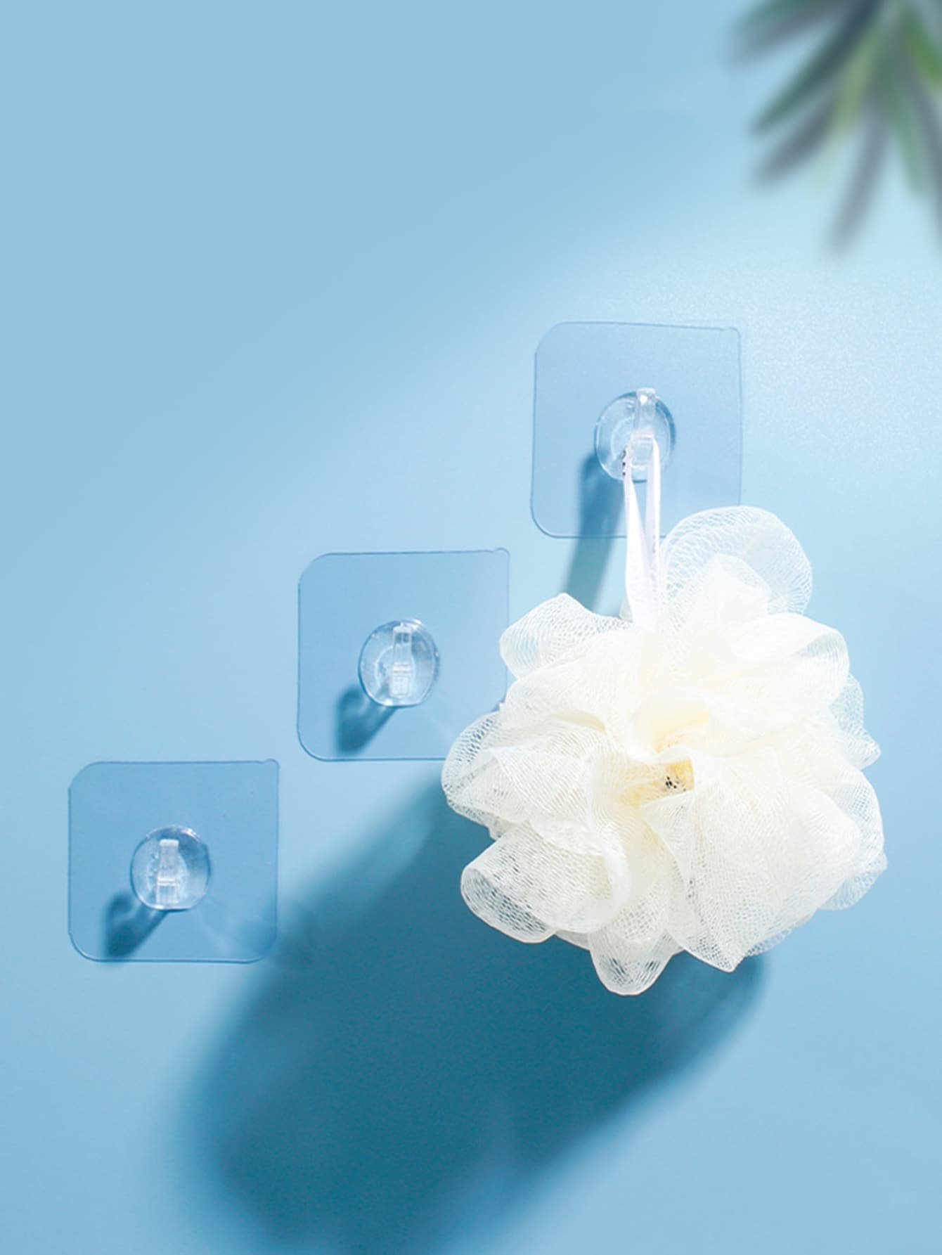 8pcs Adhesive Bathroom Hooks, Transparent Acrylic Strong Sticky Hooks For Smooth Wall, Tile, Glass, Christmas Gift - Clear - View 1