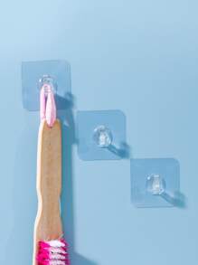 8pcs Adhesive Bathroom Hooks, Transparent Acrylic Strong Sticky Hooks For Smooth Wall, Tile, Glass, Christmas Gift - Clear - View 6