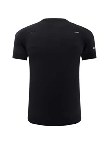 Men Letter Graphic Sports Tee - Black - View 2