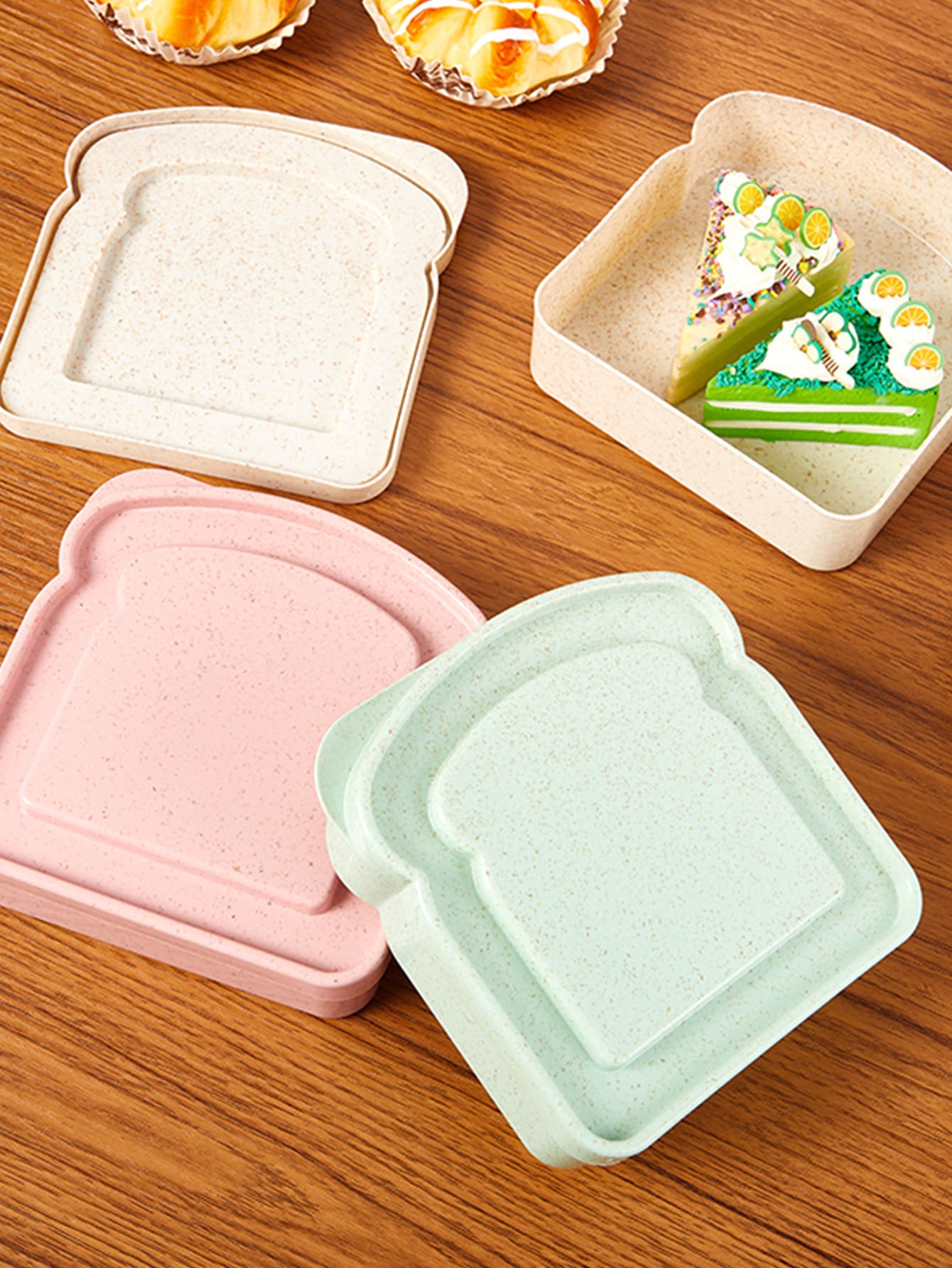 1 יחידה קופסת אחסון טוסט בצבע אקראי - ריבוי צבעים - ראה 1