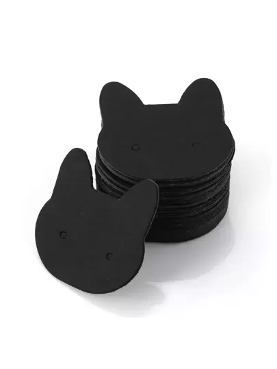 50入組卡通貓頭設計耳環收納架
