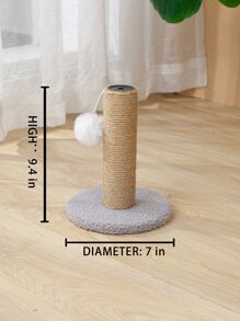 1pc Pom Pom Decor Cat Scratcher - Multicolor - View 3