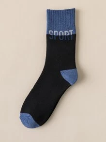 字母圖案中筒襪