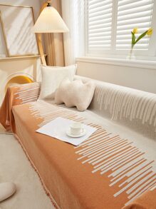 1入組流蘇裝飾沙發巾 - 彩色 - 查看 3