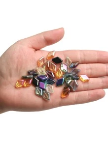 20pcs/pack Random Color Glass Bead DIY Jewelry Accessory - Multicolor - View 5