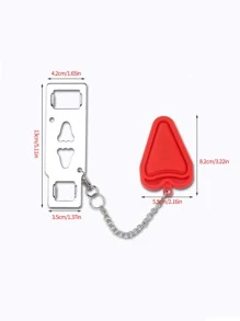 1pc Portable Heart Shaped Lock - Red - View 2