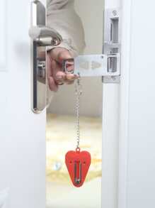 1pc Portable Heart Shaped Lock - Red - View 4