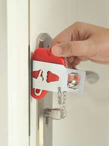 1pc Portable Heart Shaped Lock - Red - View 5