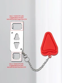 1pc Portable Heart Shaped Lock - Red - View 6