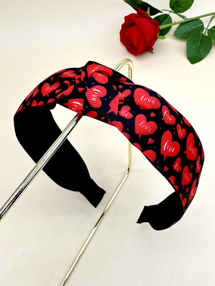 Heart Pattern Knot Decor Headband - Multicolor - View 1