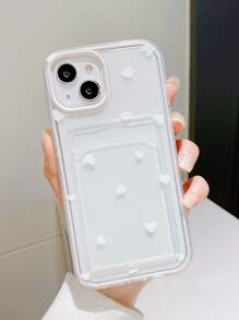 TPU 透明防震心形手机壳适用于 iPhone 15 Pro Max/14 Plus/13 Pro Max/12/11/7/7 Plus/IX/XR/XS Max - 白色 - 查看 1