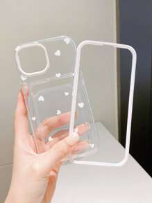 TPU 透明防震心形手机壳适用于 iPhone 15 Pro Max/14 Plus/13 Pro Max/12/11/7/7 Plus/IX/XR/XS Max - 白色 - 查看 2