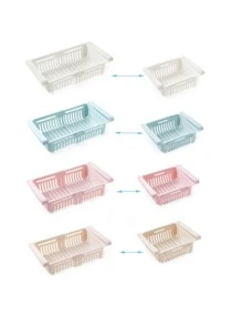 1 cái Hộp lưu trữ tủ lạnh màu sắc ngẫu nhiên, Giỏ lưu trữ sắp xếp tủ lạnh có thể thu vào, Loại ngăn kéo đa chức năng cho gia đình nhà bếp Giỏ đựng đồ tươi, Giá đỡ tủ lạnh - Nhiều màu - Xem 3