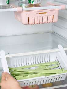 1 cái Hộp lưu trữ tủ lạnh màu sắc ngẫu nhiên, Giỏ lưu trữ sắp xếp tủ lạnh có thể thu vào, Loại ngăn kéo đa chức năng cho gia đình nhà bếp Giỏ đựng đồ tươi, Giá đỡ tủ lạnh - Nhiều màu - Xem 5