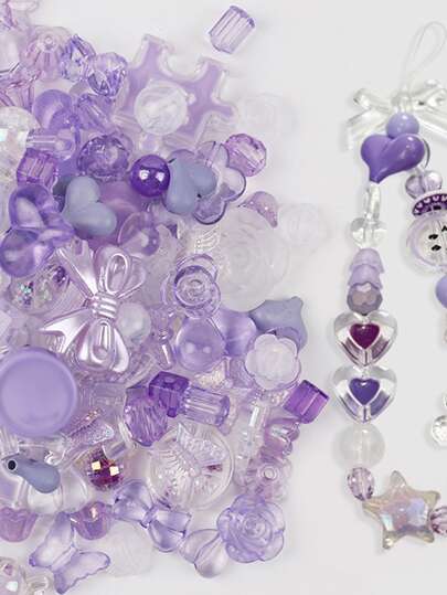 1 Bag / 40g Assorted Acrylic Bead Mix For Making Bracelets, Necklaces, Phone Chains - Includes Flower, Bow, Heart Designs For DIY Jewelry Crafting