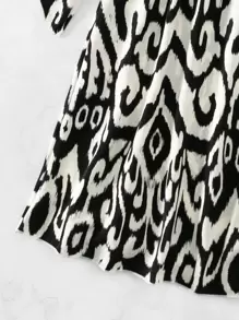 SHEIN Swim Kimono con estampado - Blanco y Negro - Ver 3