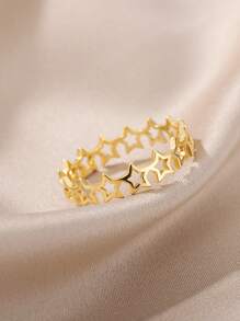 Anillo con decoración de estrella - Amarillo Oro - Ver 2