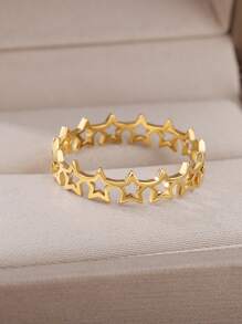 Anillo con decoración de estrella - Amarillo Oro - Ver 4