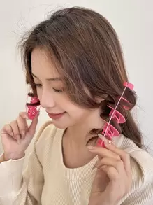 DAZY 2pcs Self-adhesive Hair Curling Roller - Watermelon Pink - View 5
