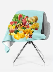 1pc Fruit Print Throw Blanket - Multicolor - View 2