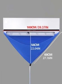 1pc Air Conditioner Cleaning Cover, Simple Indoor Air Conditioner Cleaning Cover For Household - Blue - View 2