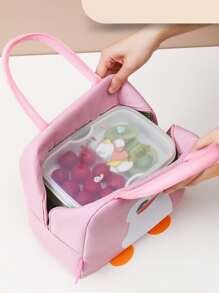 BRIVILAS 1pc Cartoon Graphic Lunch Bag - Pink - View 2