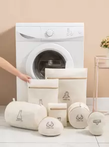 7 cái/bộ Túi Giặt, Túi Bảo Vệ Lưới Chống Biến Dạng Máy Giặt Dày, Thích Hợp Cho Áo Ngực, Giỏ Đựng Đồ Giặt, Hàng Dệt Kim, Đồ Lót, V.v. - Màu be - Xem 1