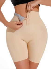 High Waist Shaping Control Butt Lifting Thigh Slimmer Shorts - Apricot - View 1