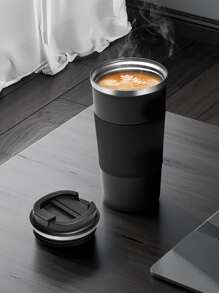 不锈钢咖啡杯保温杯防滑旅行车载保温瓶水瓶 - 黑色 - 查看 4