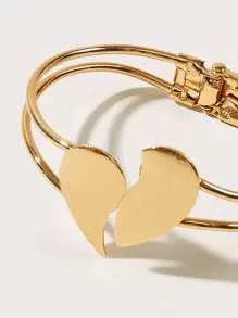 1 Shiny Heart-Shaped Alloy Spring Opening Curtain Buckle, 3 Color Options Gifts Birthday Graduation - Gold - View 8