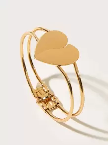 1 Shiny Heart-Shaped Alloy Spring Opening Curtain Buckle, 3 Color Options Gifts Birthday Graduation - Gold - View 9