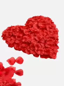 100/1000 片丝绸玫瑰花瓣，红玫瑰花瓣装饰，假玫瑰花瓣玫瑰人造花瓣适用于婚礼、情人节、浪漫之夜、生日、求婚周年纪念花卉装饰 - 紅色 - 查看 8