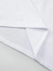 Girls 1pc Butterfly & Letter Graphic Tee & 1pc Shorts - Black and White - View 8