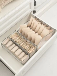 3pcs Random Underwear Compartment Organizer Socks Underwear Storage Box Drawer Storage Organizer Bag - Grey - View 7