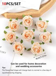 10 cái đầu hoa hồng nhân tạo - Nhiều màu - Xem 6