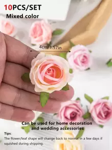 10/30pcs Artificial Rose Flower Heads, Decoration For Valentine's Day, New Year, DIY Candy Box, Bridal Bouquet, Silk Flower For Mother's Day, Home Decor, Outdoor Garden, Wedding Bouquet, Living Room DIY Candy Box, Wreath, Artificial Plants, Home Supplies - Multicolor - View 7
