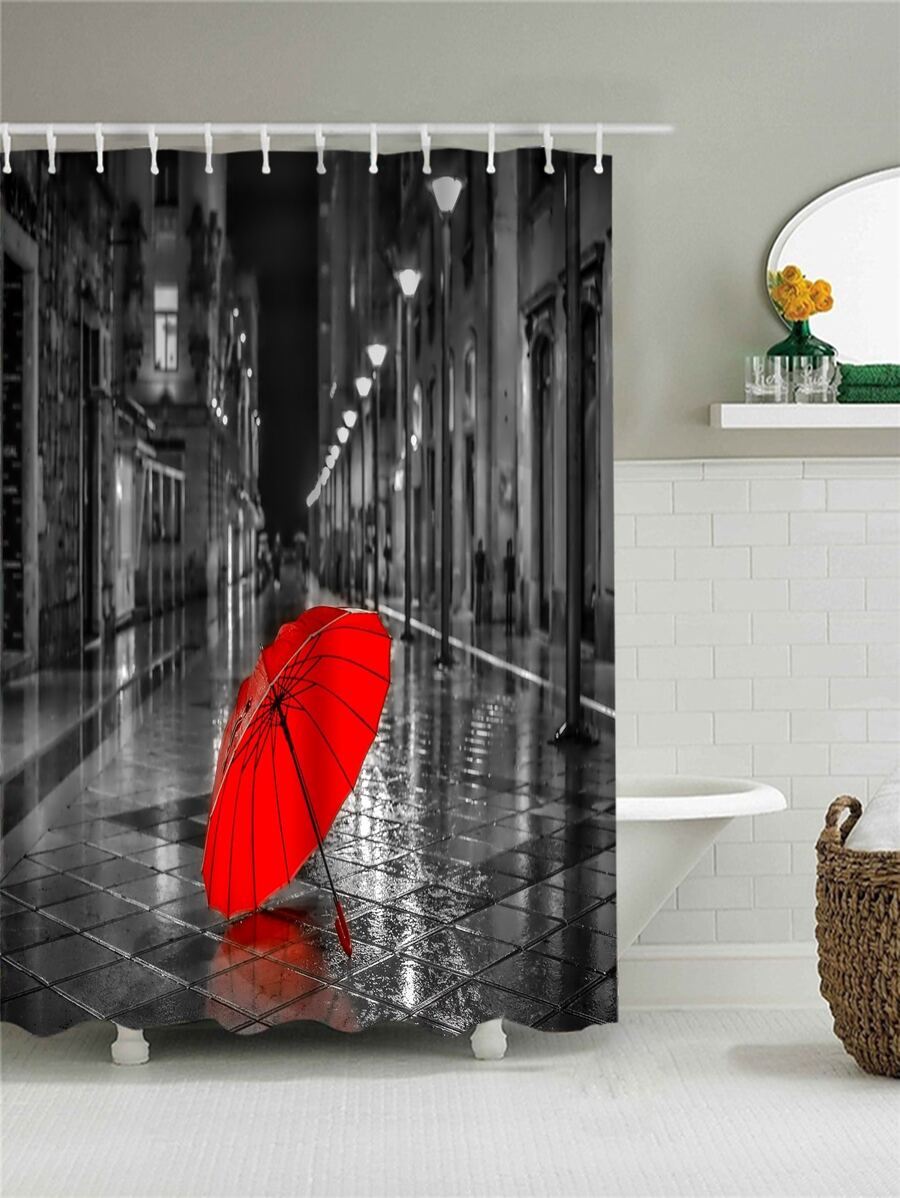 1 pieza Paraguas impermeable Cortina de ducha - Multicolor - Ver 1