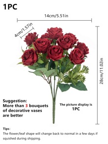1/3PCS Artificial Flowers Rose Bouquet Home Dining Table Decoration Photography Props Outdoor Garden Wedding Decoration Bride Handheld Flower Material Wrist Flower Party Decoration Valentine's Day Gift New Year Decoration, Valentine Day, Gift Gifts Birthday Graduation - Multicolor - View 2