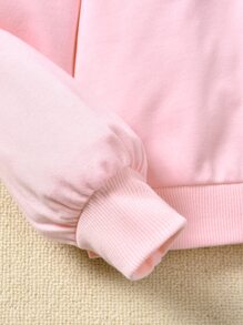 Girls Figure Graphic Asymmetrical Neck Pullover & Leopard Mesh Skirt - Multicolor - View 4