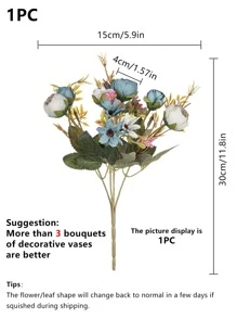 1入組人工花茶,玫瑰花苞,菊花,秋天裝飾,情人節禮物,diy花環材料,婚禮裝飾,新娘手持花材料,家居臥室,餐廳,花瓶裝飾,生日派對和新年裝飾材料 - 彩色 - 查看 2