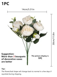 1 bó hoa/3 bó hoa mẫu đơn nhân tạo & bó hoa hỗn hợp, trang trí đám cưới, trang trí lớp học, trang trí nhà cửa, bình hoa, trang trí tiệc ngoài trời, lễ kỷ niệm sinh nhật, ngày lễ tình nhân, quà tặng - Nhiều màu - Xem 2