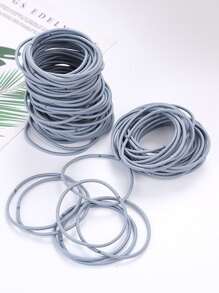 Dây buộc tóc nhiều màu đơn giản cổ điển dành cho nữ, thích hợp để tạo kiểu tóc hàng ngày và làm quà tặng cho bạn bè - Màu xanh nhạt - Xem 9