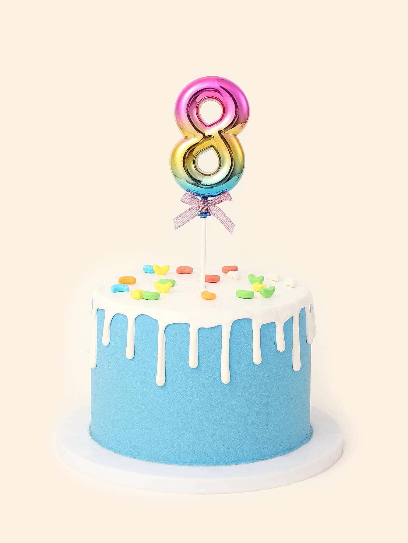 1入組派對蛋糕漸變數字裝飾 - 彩色 - 查看 1