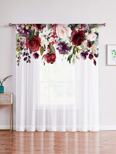 ستارة شفافة لوحة واحدة نمط زهري