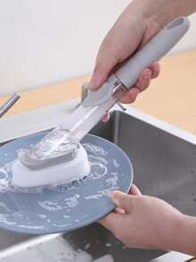 1pc Liquid Filling Cleaning Brush - Grey - View 4