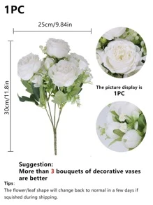 1 Bouquet/3 Bouquet Artificial Peony & Mixed Floral Bridal Bouquet, Wedding Decor, School/Home/Garden/Party Decoration, Valentine Day, Gift Gifts Birthday Graduation
