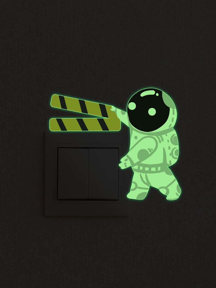 宇航員圖案兒童開關貼紙 - 彩色 - 查看 1