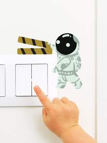 宇航員圖案兒童開關貼紙 - 彩色 - 查看 2